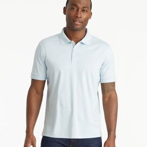 UNTUCKit Wrinkle-Free Damaschino Shirt Sleeve Polo Light Blue Size M